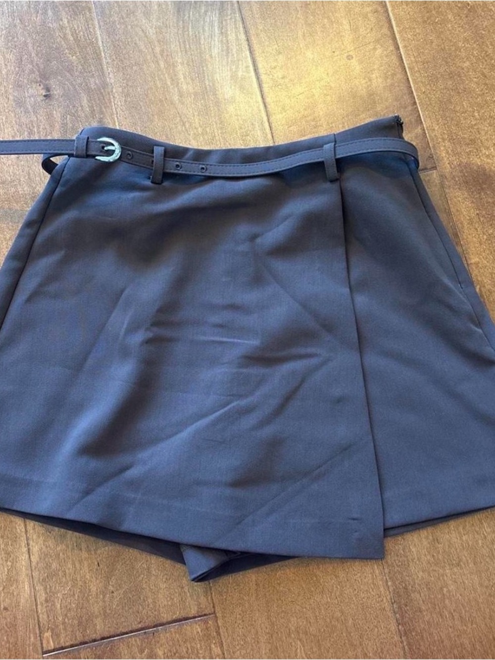 Reserved Navy Wrap Skort with Slim Belt